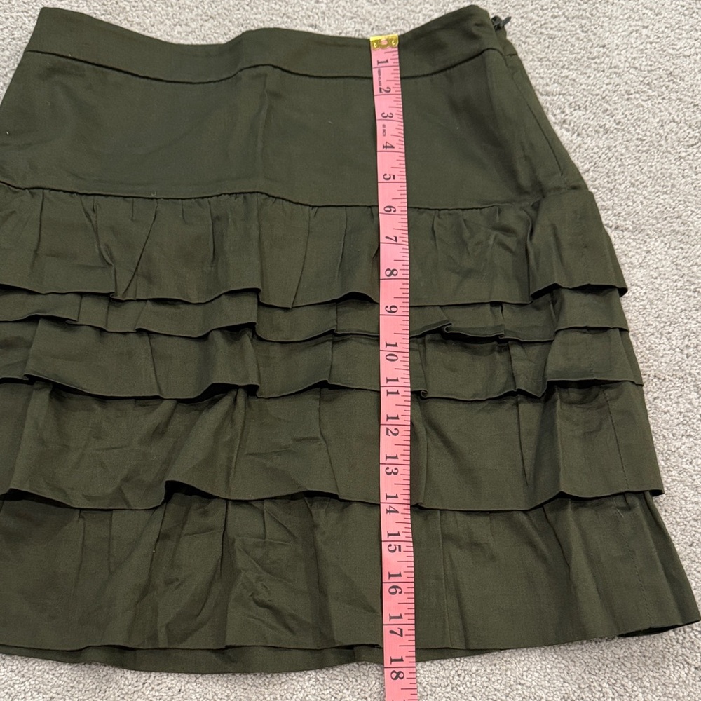 Olive Green Tiered Skirt - Picture 2 of 6